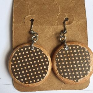 Stamped wood earrings
